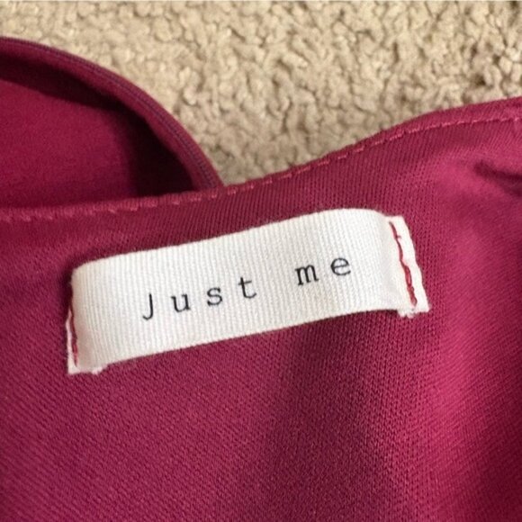 Just Me Burgundy Bell Sleeve Sheath Dress - Size Small - NTW - Picture 5 of 9